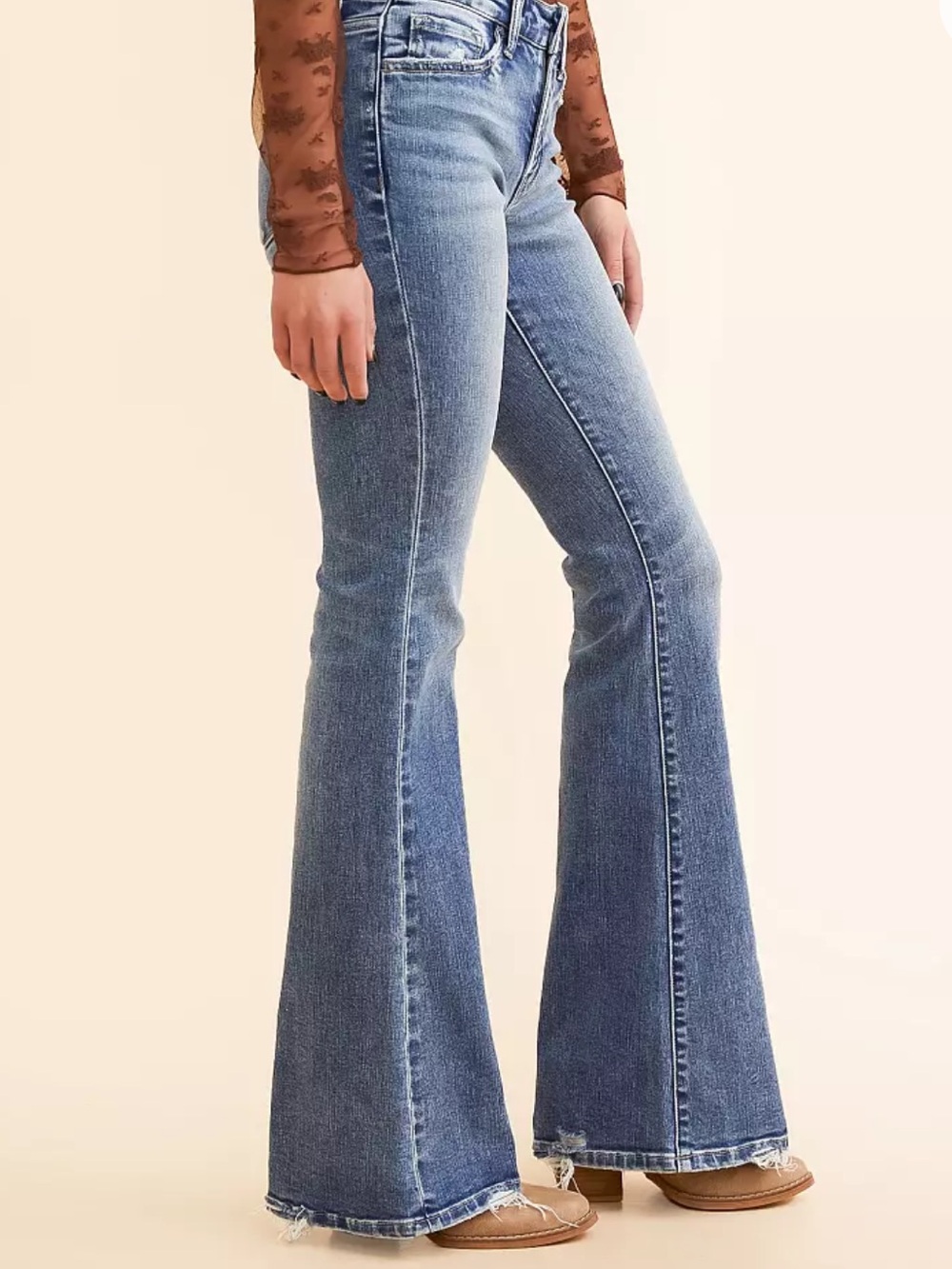 Flying Monkey - Mid Rise Flare Stretch Jeans in Nicest - 23 x 34